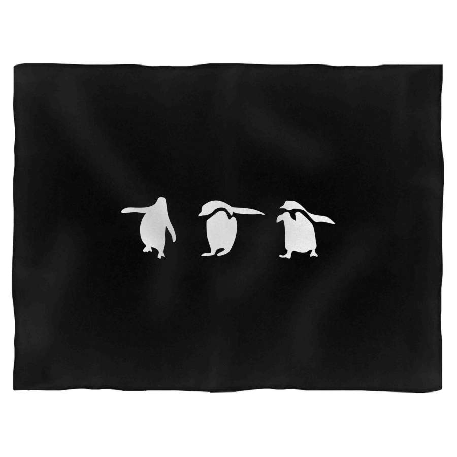 Dancing Penguins Adelie Penguin Silhouette Blanket