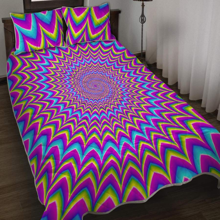 Dizzy Spiral Moving Optical Illusion Quilt Bed Set Justbeperfectshop 