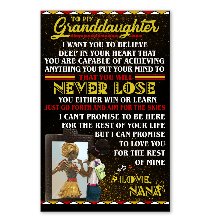 To My Granddaughter Famth Canvas And Poster