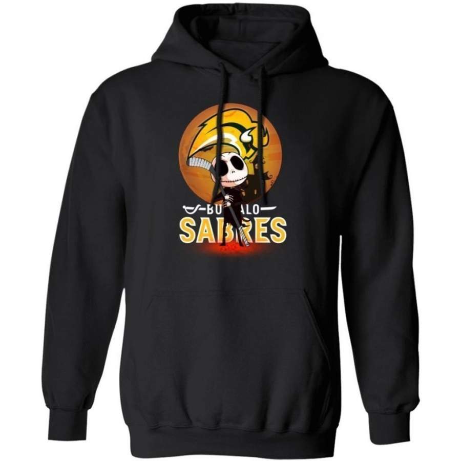 Jack Skellington Holding Hockey Stick Buffalo Sabres Hoodie For Fans HA09