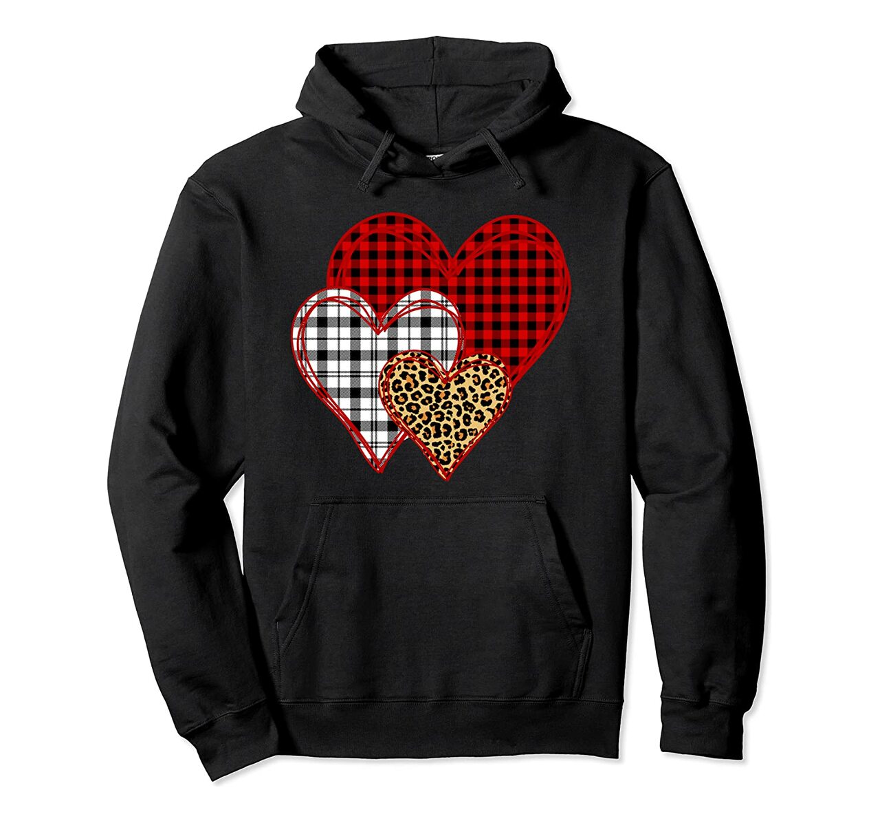 Striped Plaid Leopard Printed Splicing Heart Valentines Day Pullover Hoodie T Shirt, Sweatshirt,Hoodie