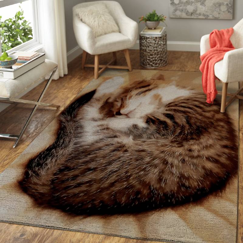 Sleeping Tiger Kitten – Animals Area Rug Carpet