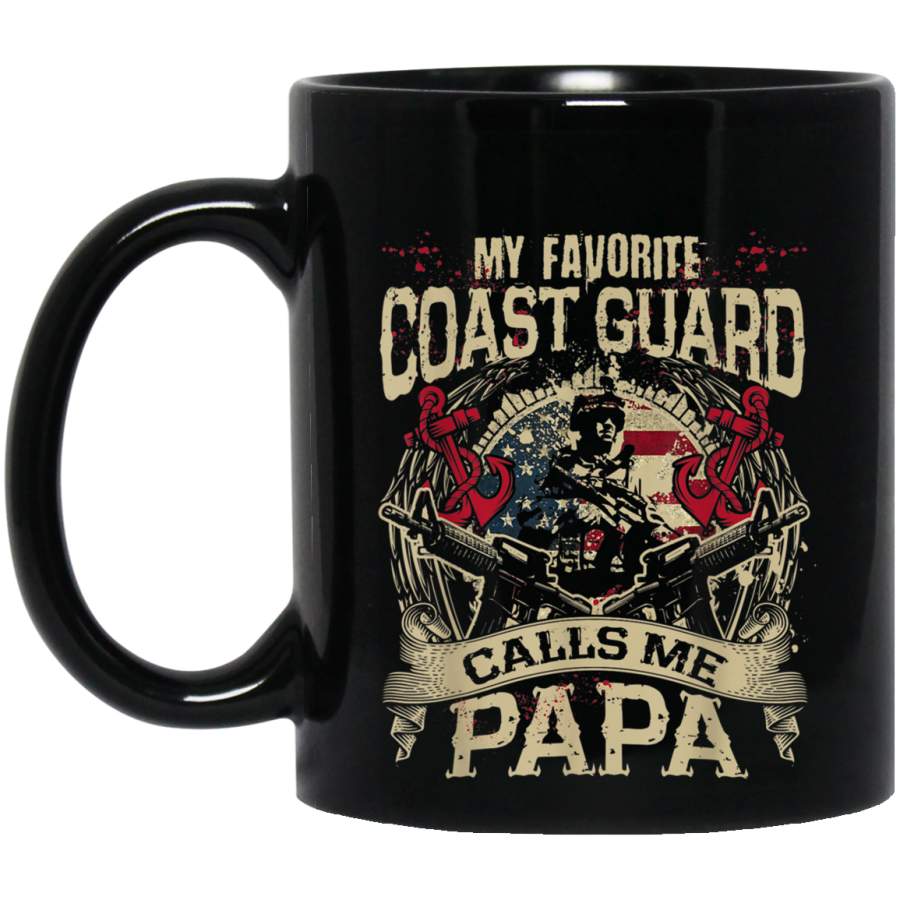 Father Day My Favorite Coast Guard Calls Me Papa Shirt Gift Veterans Day Christmas Gift Mug