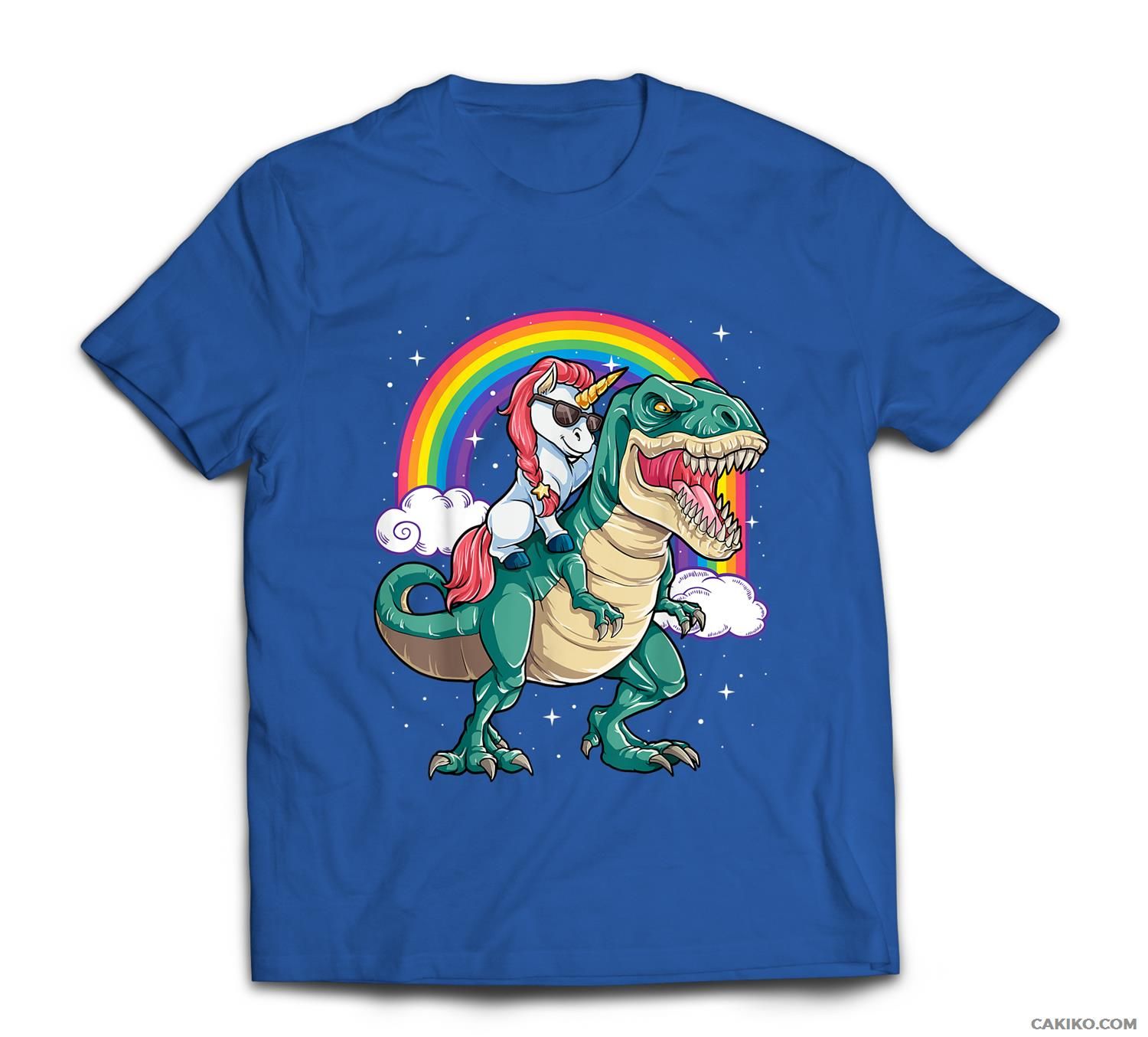 Unicorn Riding T Rex Dinosaur Boys Girls Kids Gift Men Women T-Shirt