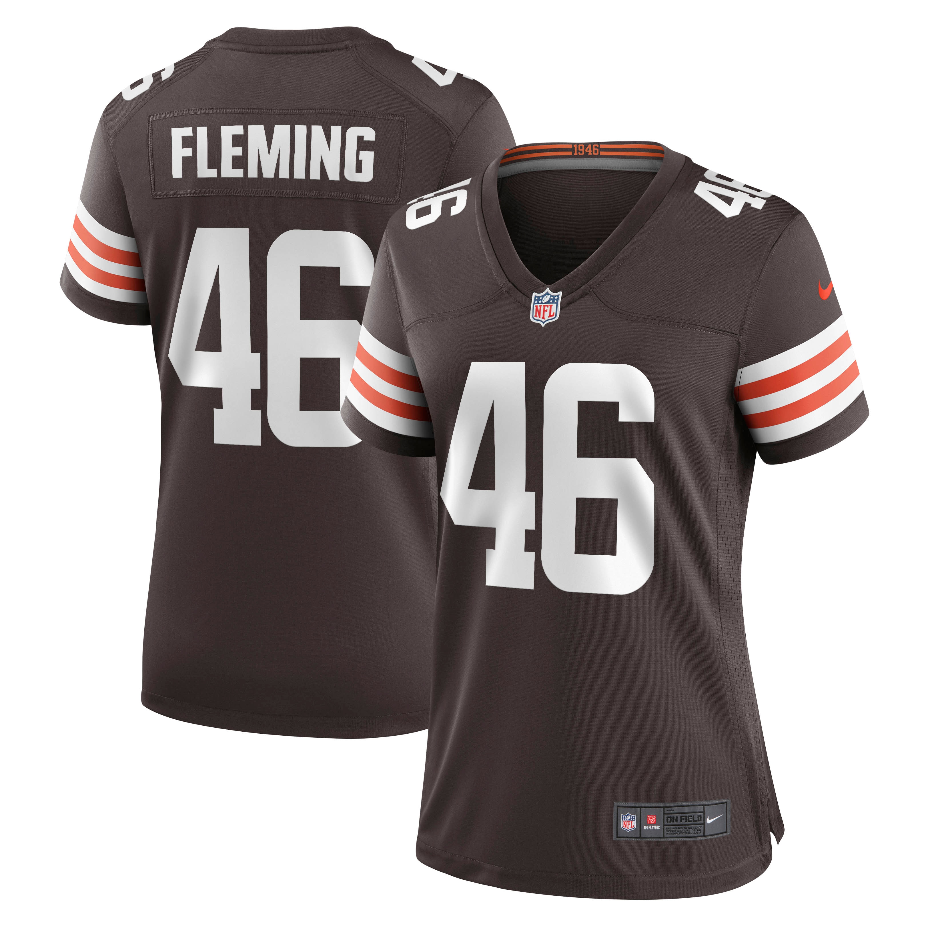 Women’s Cleveland Browns Don Fleming Brown Retired Player Jersey