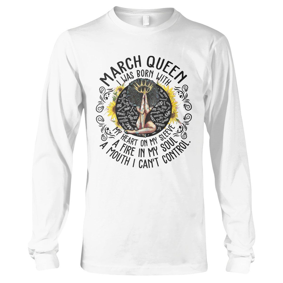 March Black Queen My Heart On My Sleeve Ez07 2909 Long Sleeve T-Shirt