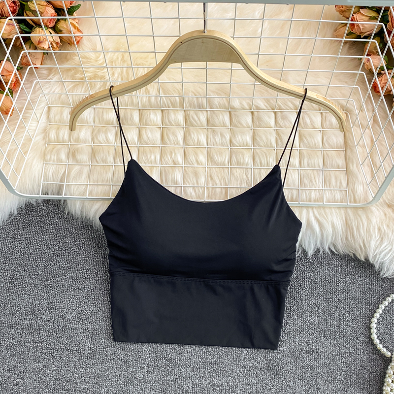 Women Crop Tops Sexy Solid Color Camisole Ice Silk Tube Top Seamless Sports Tank Top Wireless Underwear Padded Bra Bralette Vest alx