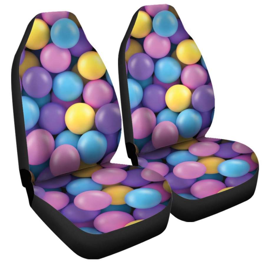 Sweet Candy Ball Pattern Print Universal Fit Car Seat Covers