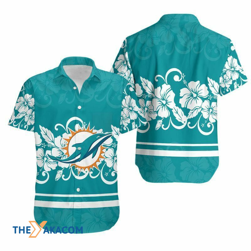 Miami Dolphins Hibiscus For Fan Gift Short Sleeve Hawaiian Shirt