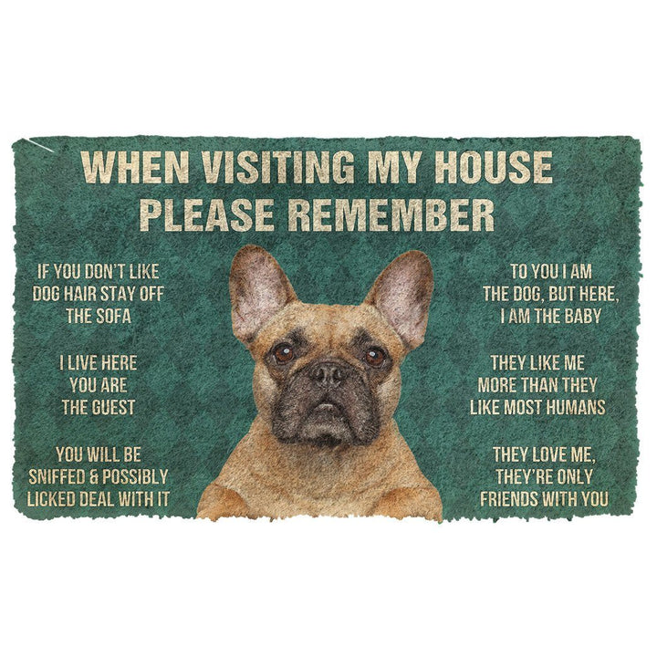 Waybackapparel Please Remember French Bulldog Dog’S House Rules 3D Doormat