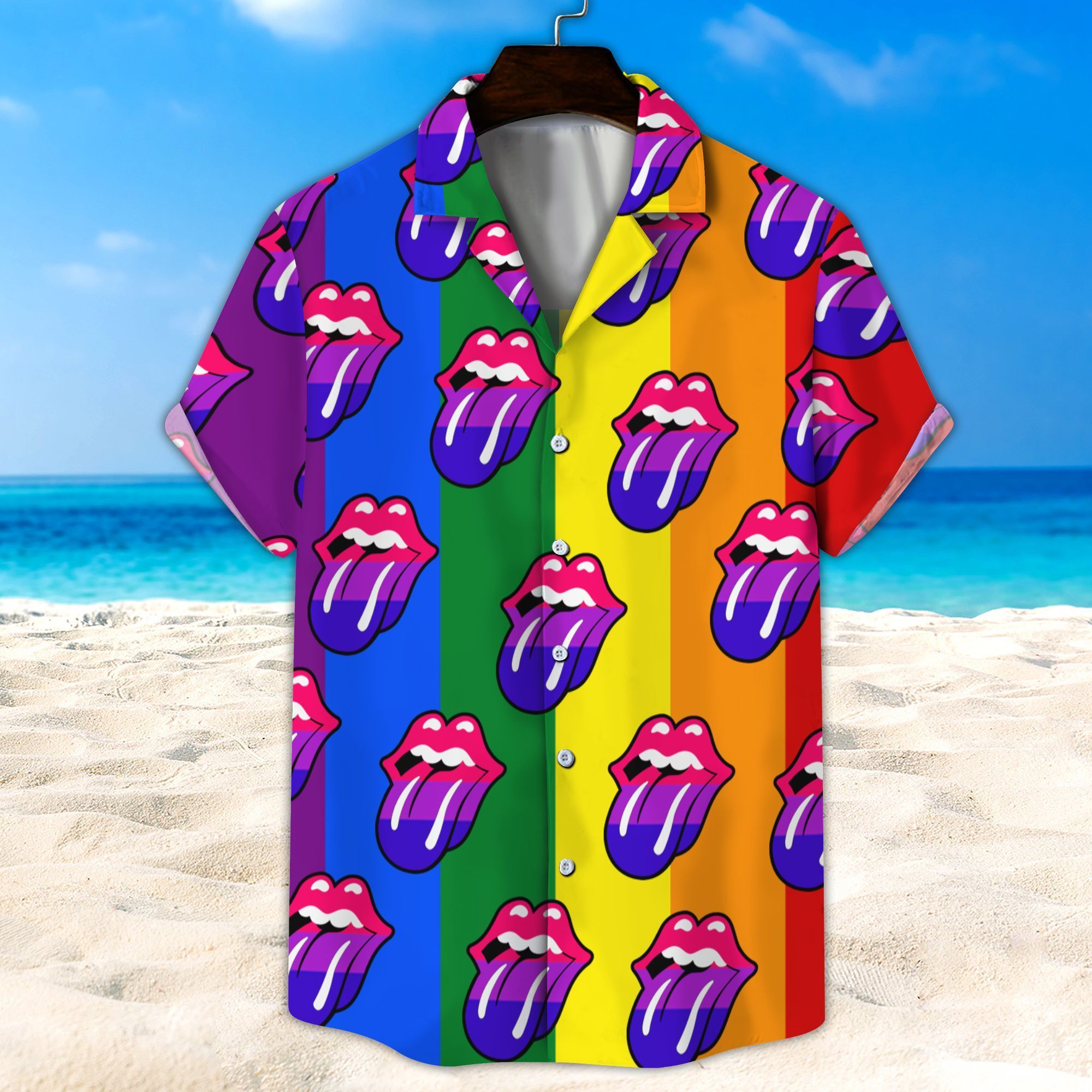 Lgbt Hawaiian Bisexual Lip Unisex Hawaiian Shirt Beach Short Ha105927