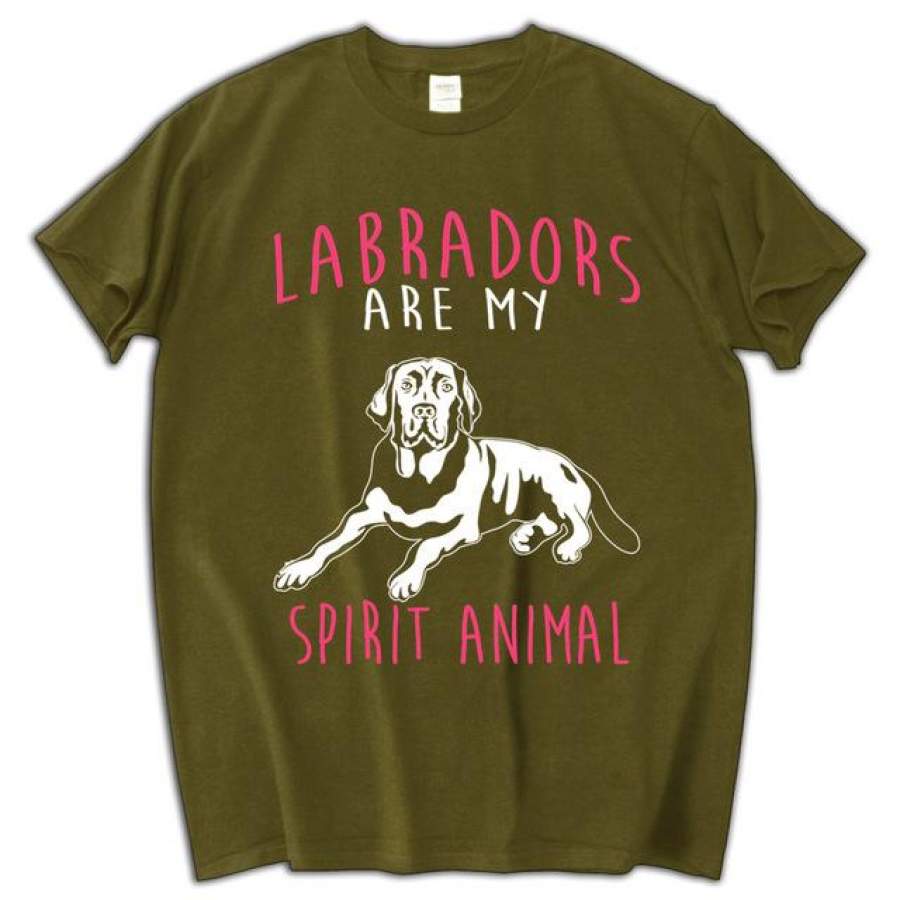 Labradors Are My Spirit Animal cotton 100% hip-hop t-shirt