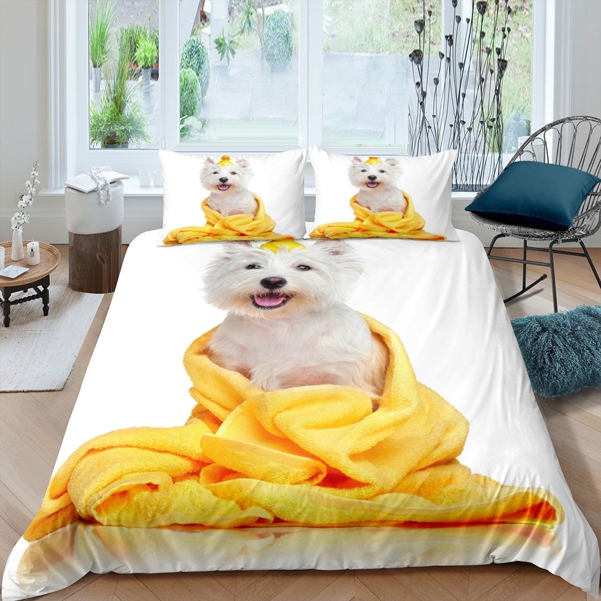 Puppy Dog Duvet Cover Set Kids Boys Girls Cute Animal Pattern Bedding Set 3D Dog Print Comforter Cover Lightweight Soft Bedspread Cover,Room Decor 2/3Pcs Bedding