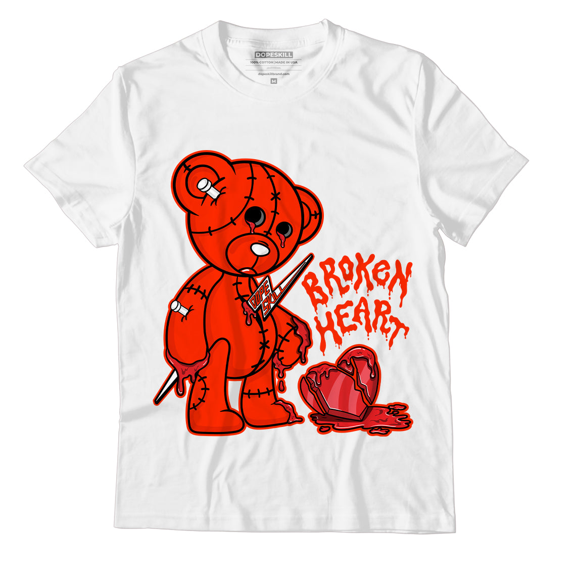 Broken Heart Unisex Shirt Match Yz Foam Runner Vermiliion