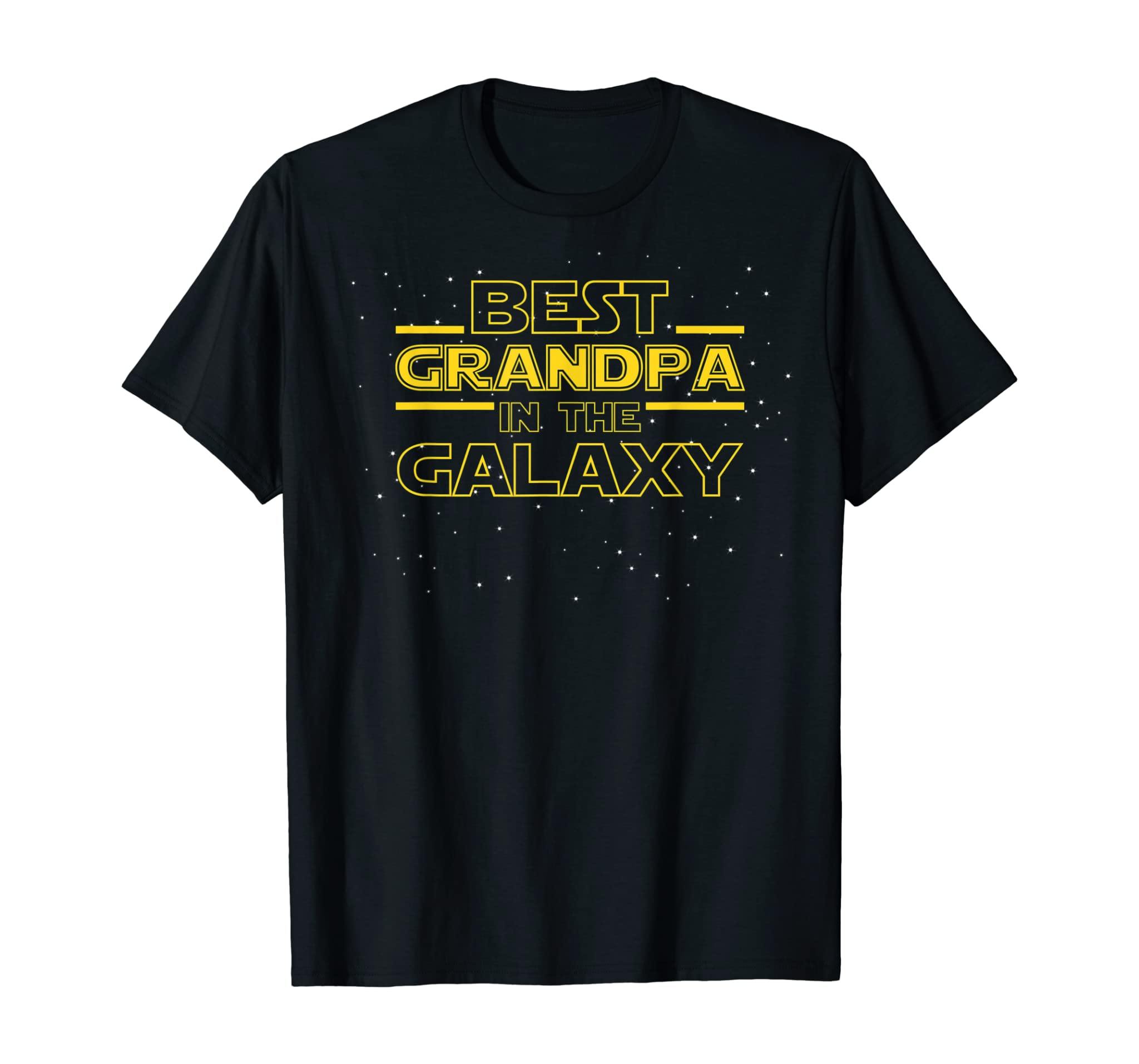 Mens Best Grandpa In The Galaxy Shirt Birthday Gift For Grandpa T-Shirt