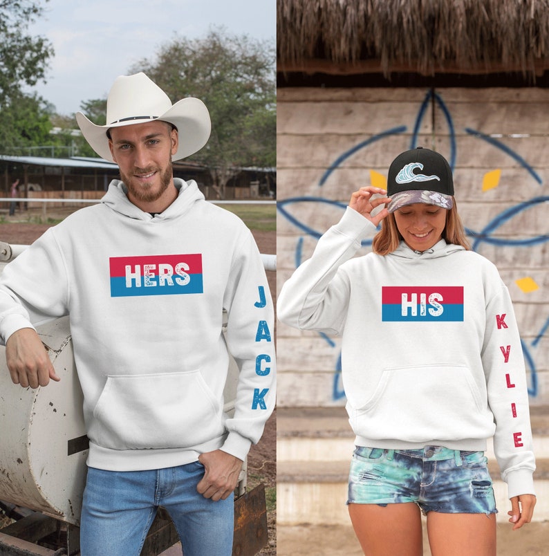 Personalized Hers His Hoodie, Custom Couple Hoodie, Funny Couple Hoodie, Husband Wife Hoodie, Unisex Sweater, Sweatshirt