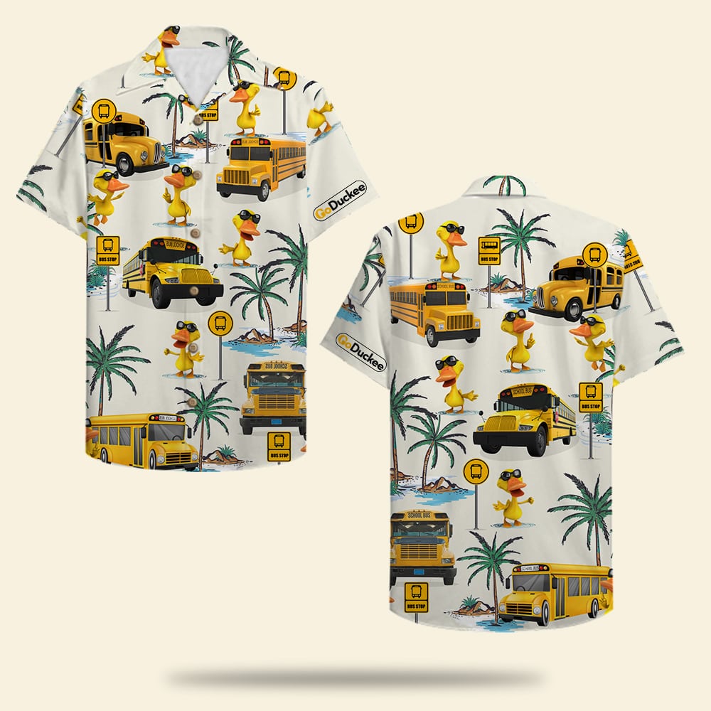 School Bus Drive Duck Hawaii Shirt Pattern Ha2302