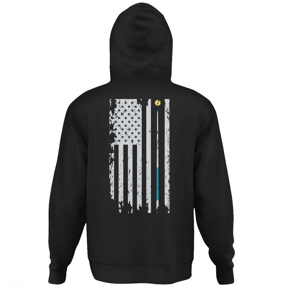 American Flag Billiard Pool Player Men Women Gift Hoodie Print On Back