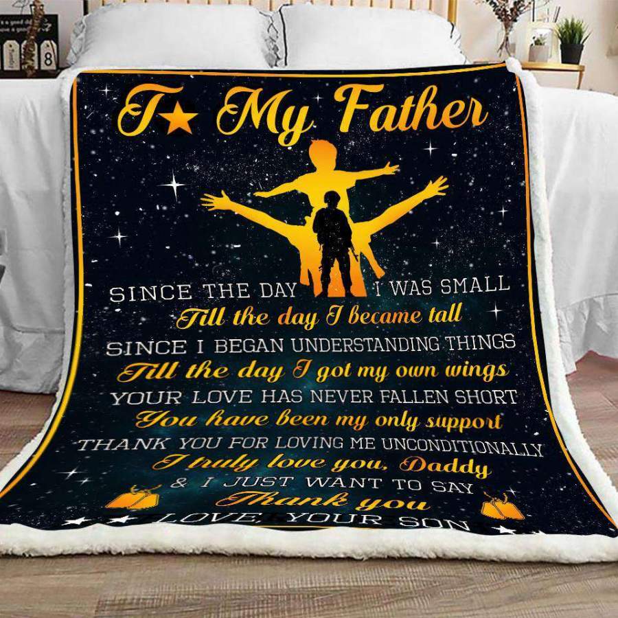 Blanket Giving Veteran Dad Thanks For Loving Me Unconditionally