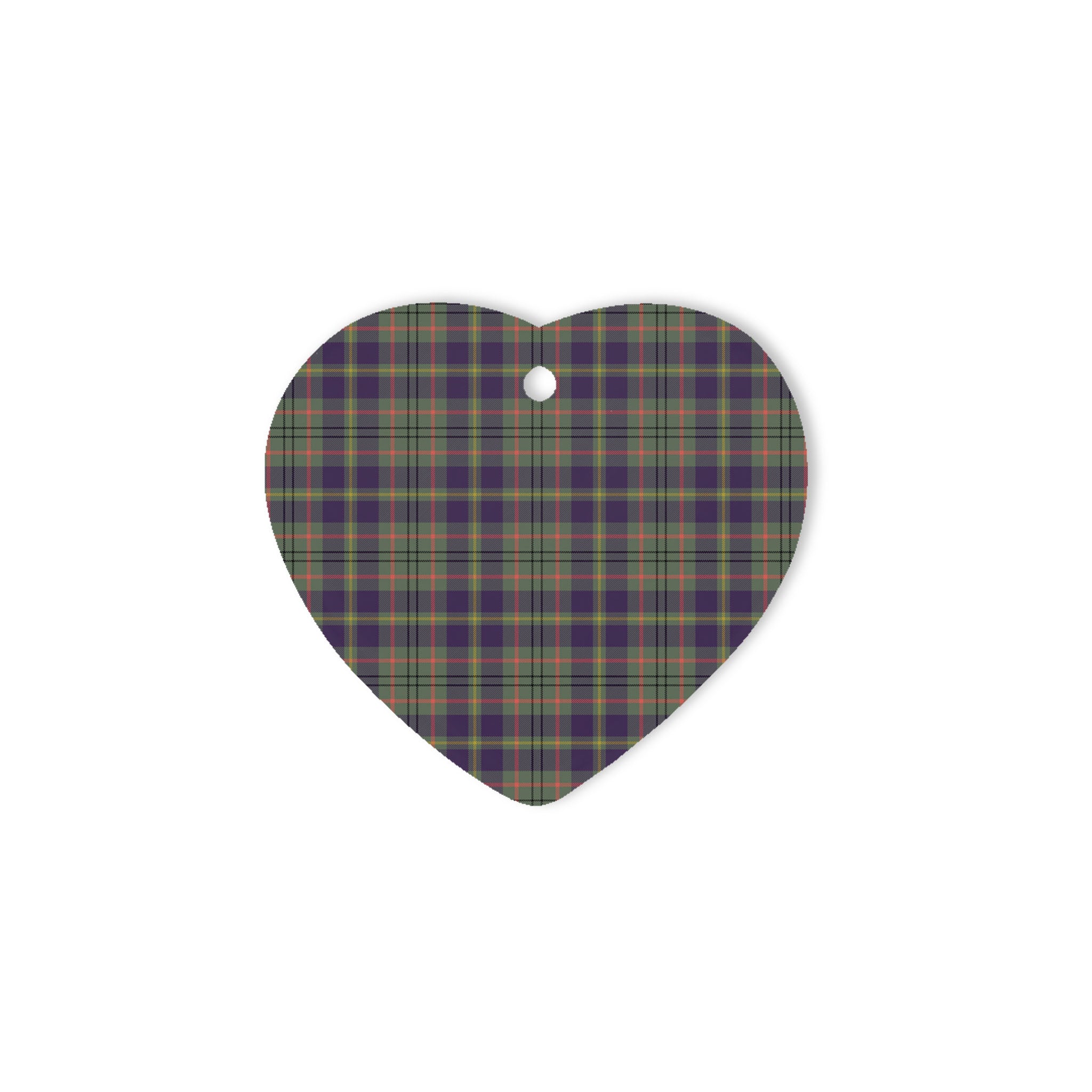 Taylor Weathered Tartan Heart Ornaments, Christmas Tree Ornament, Plaid Christmas Ornaments, Ceramic Heart Christmas Tree Decoration