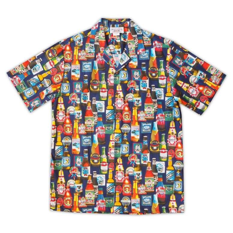 Beer Garden Blue Hawaii Cotton Shirt Ha89195