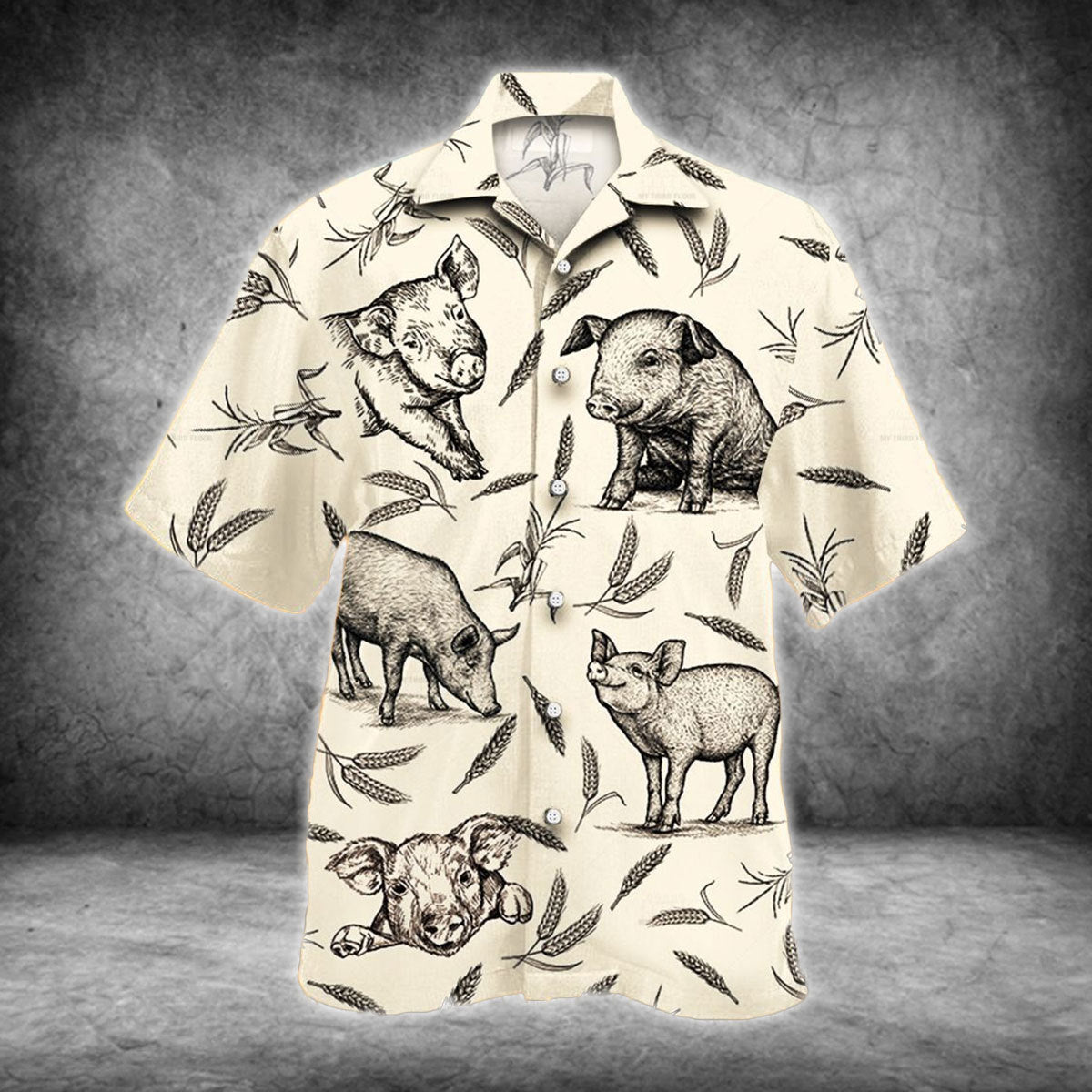 Cute Pig Button Shirt, Farm Pig Button Shirt, Summer Pig Hawaiian Shirt, Pig Farm Lovers Hawaiian Shirt, Summer Tropical Shirt