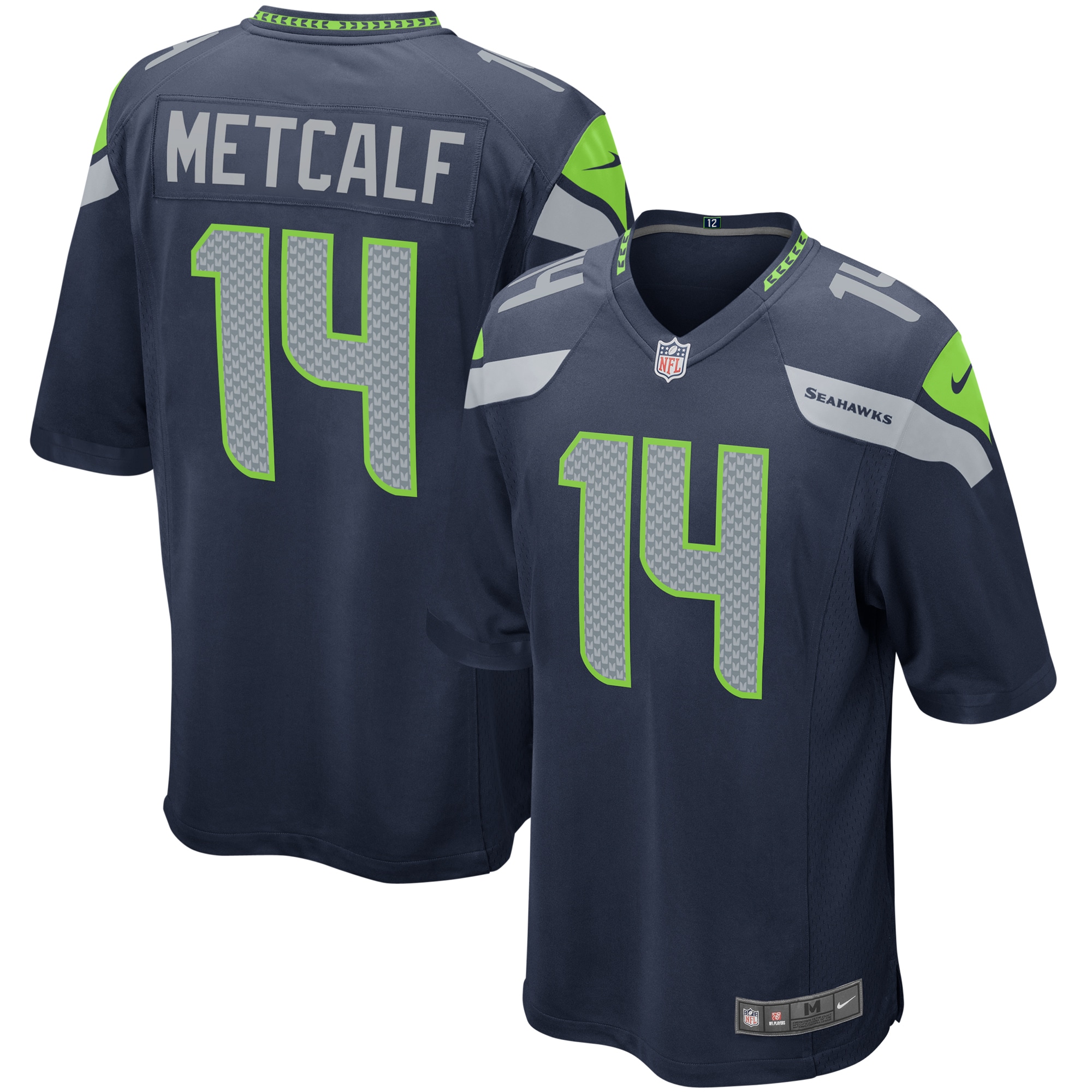 Men’s Seattle Seahawks DK Metcalf College Navy Game Player Jersey