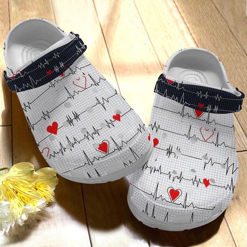 Art Design Health Medical Heartbeat For Nurse Shoes – Lovely Custom Shoe Birthday Gift For Women Men