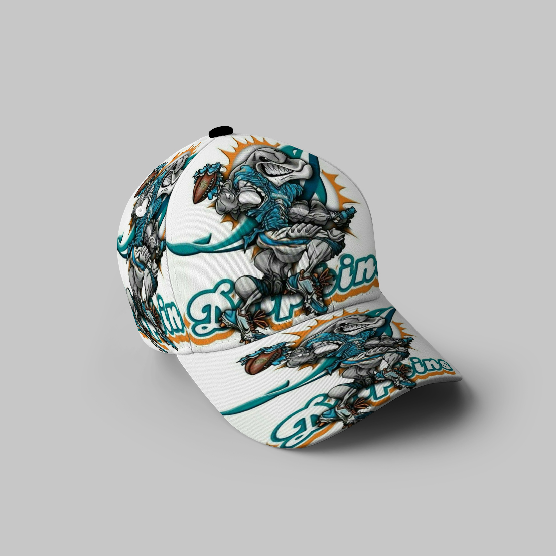 Miami Dolphins Art 2 3D Printing Baseball Cap Classic Hat