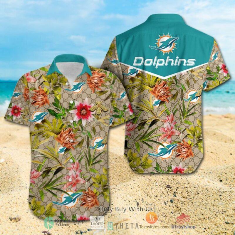 Miami Dolphins Louis Vuitton Lv Hawaiian Shirt