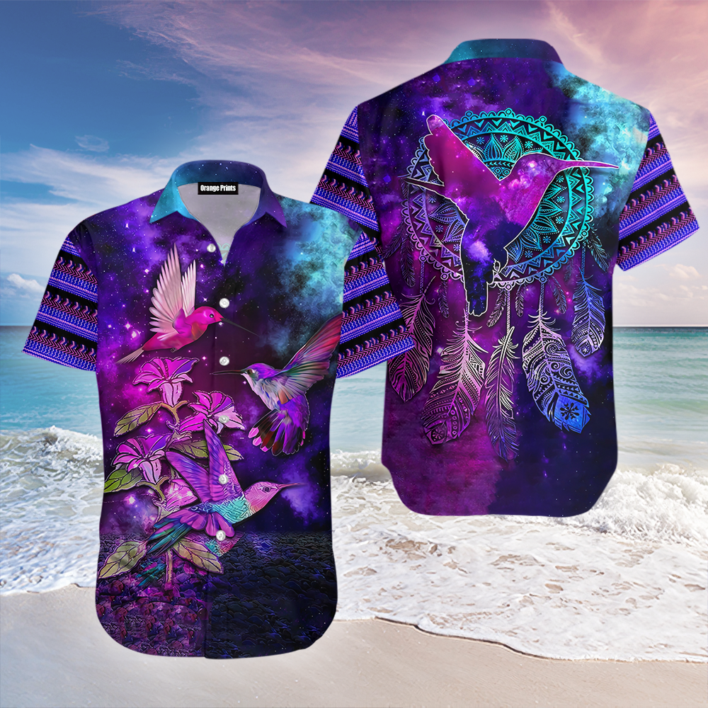 Hummingbird On Galaxy Hawaii Shirt For Men Women Adult Ha95808