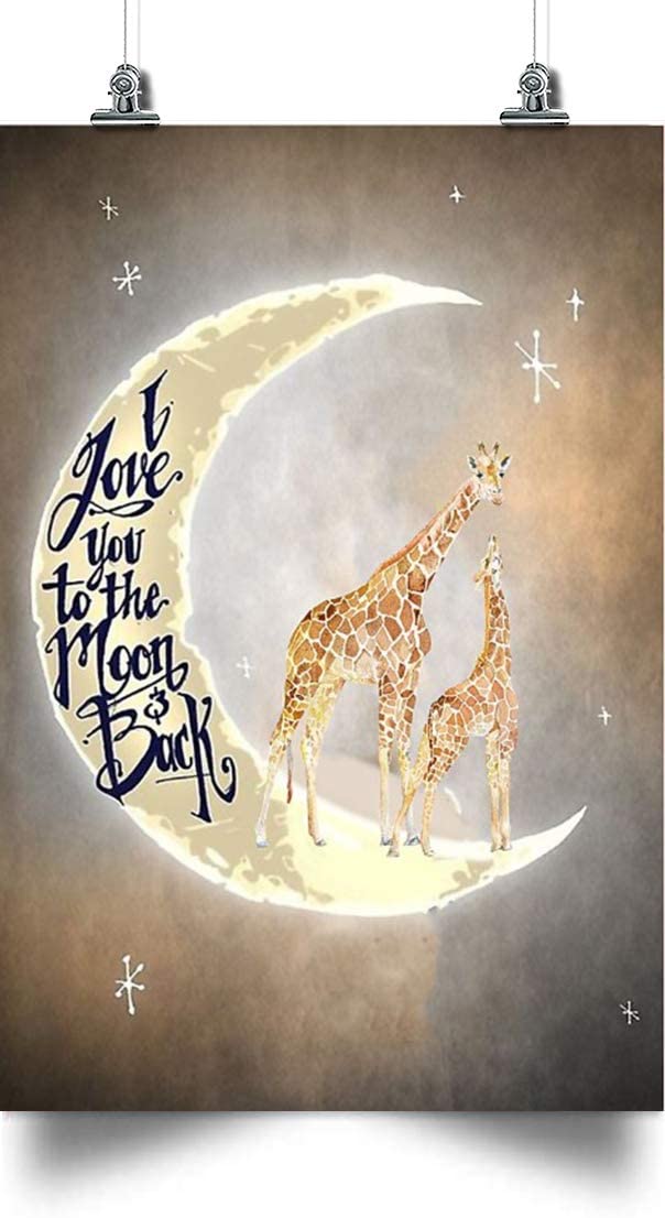 Vertical Poster – Giraffes I Love You To The Moon And Back – Home Decoration Poster, Wall Poster, Home And Room Decoration, Gifts For Friends And Relatives, Souvenirs.