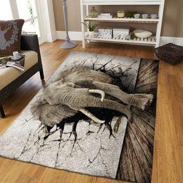 3D Elephant Area Rug / OFD 190909