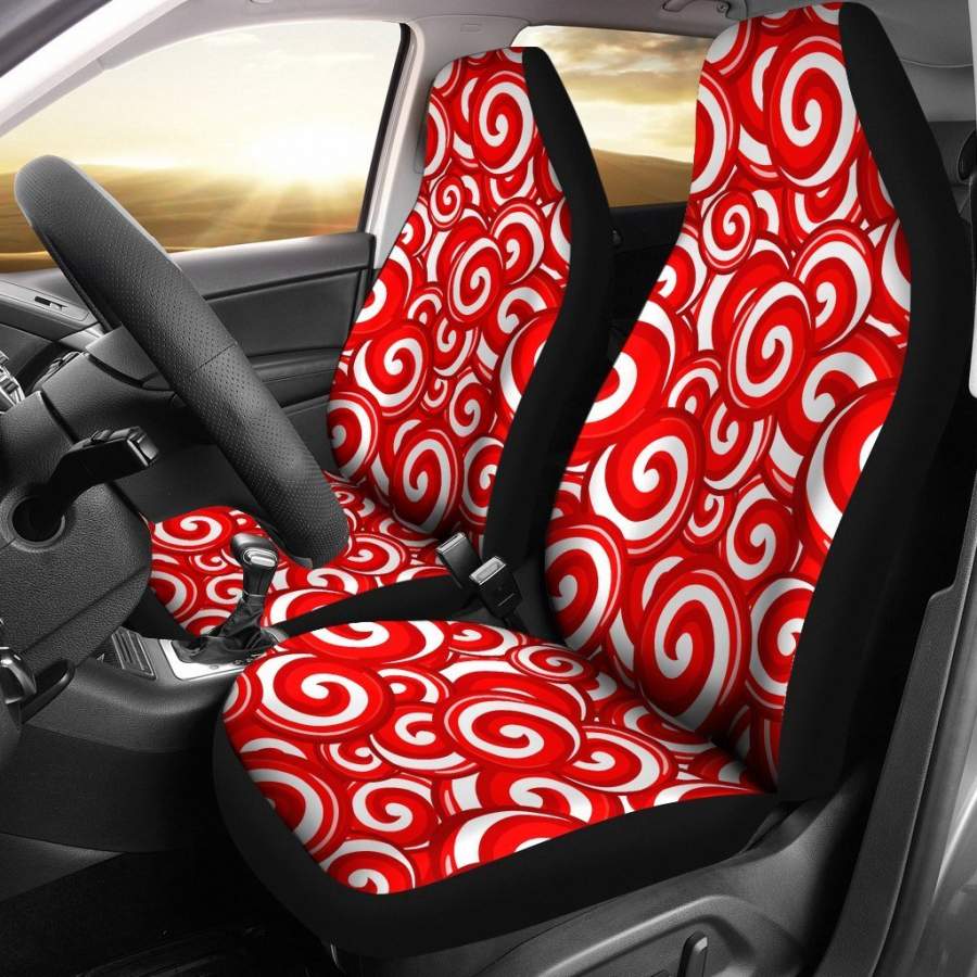 Candy Cane Pattern Print Universal Fit Car Seat Covers