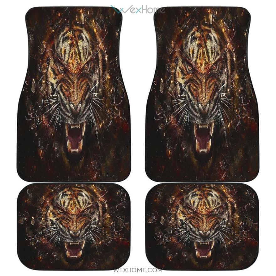 Tiger 3D Angry Face Wild Animal Car Floor Mats Best Car Decor 2021