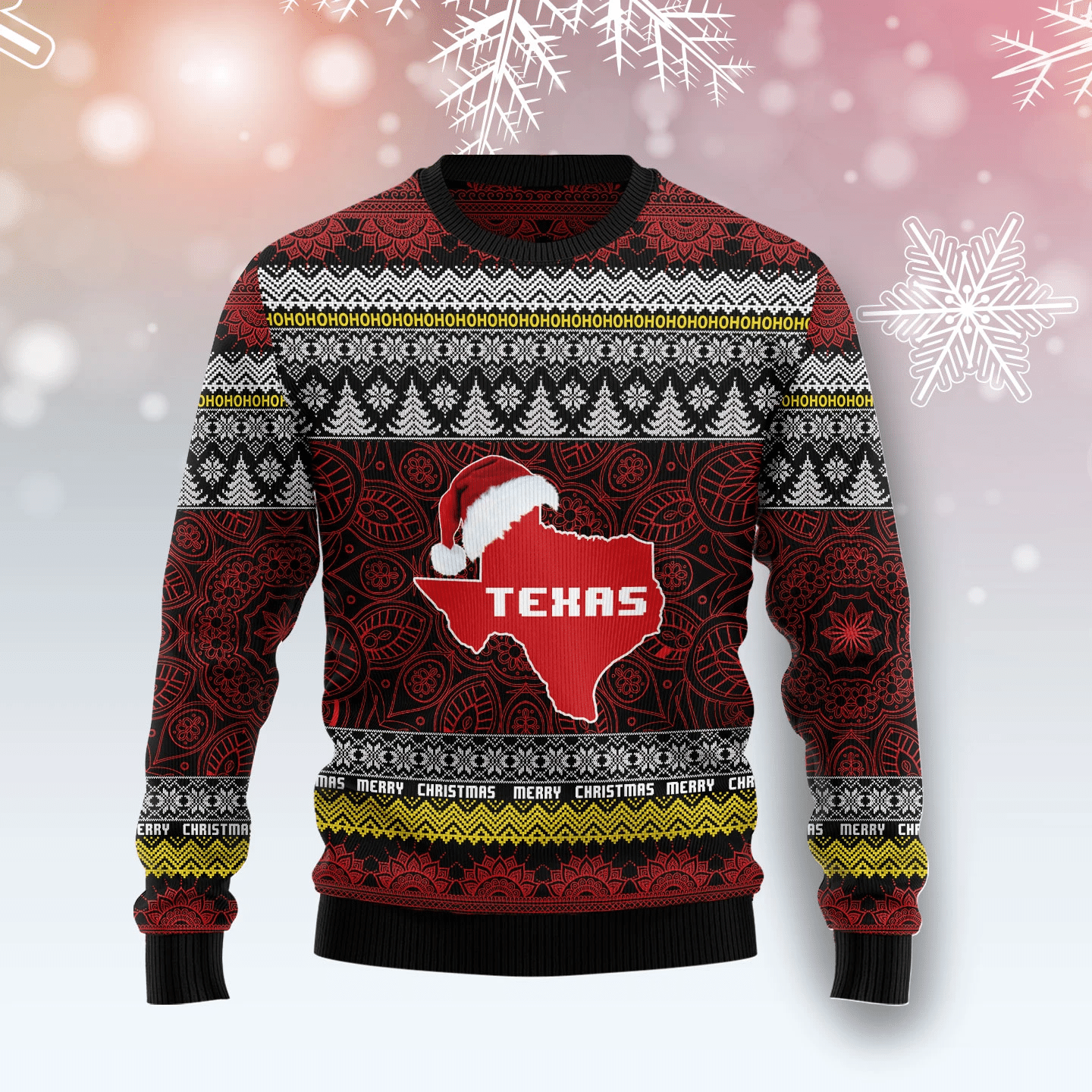 Texas Mandala Christmas Ugly Sweater