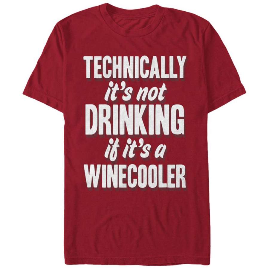 CHIN UP Men’s Winecooler Drinking  T Shirt Cardinal