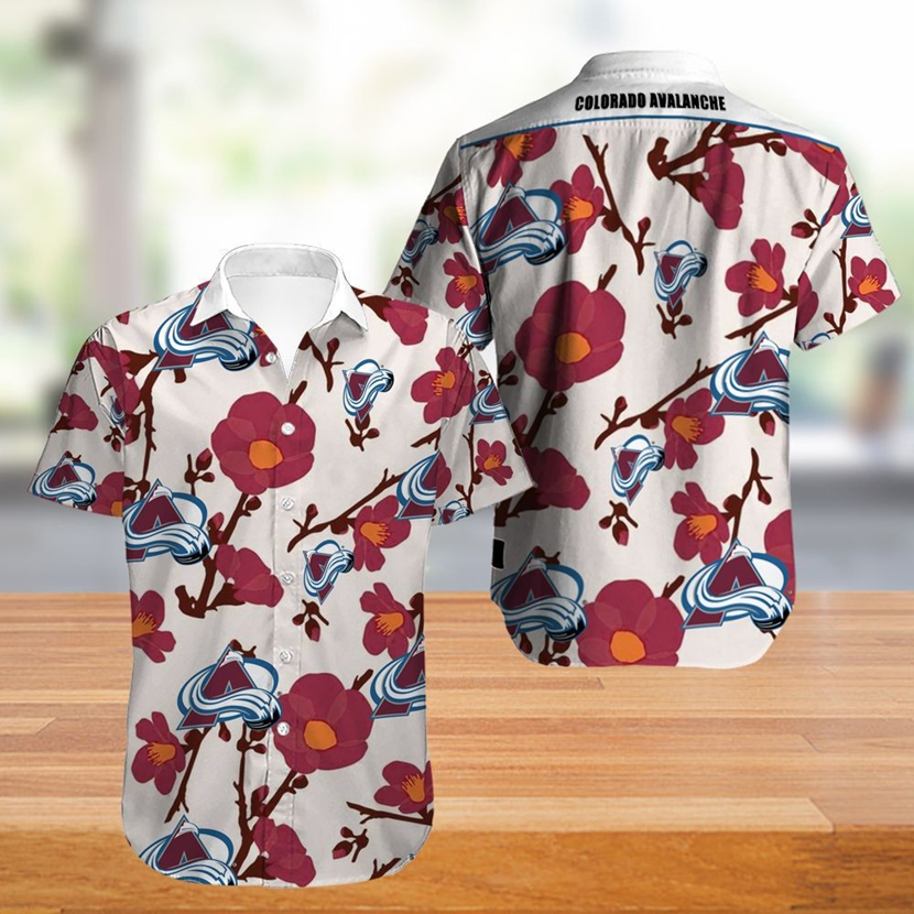 Colorado Avalanche Hawaii Shirt Big Floral Button Up Ha7293