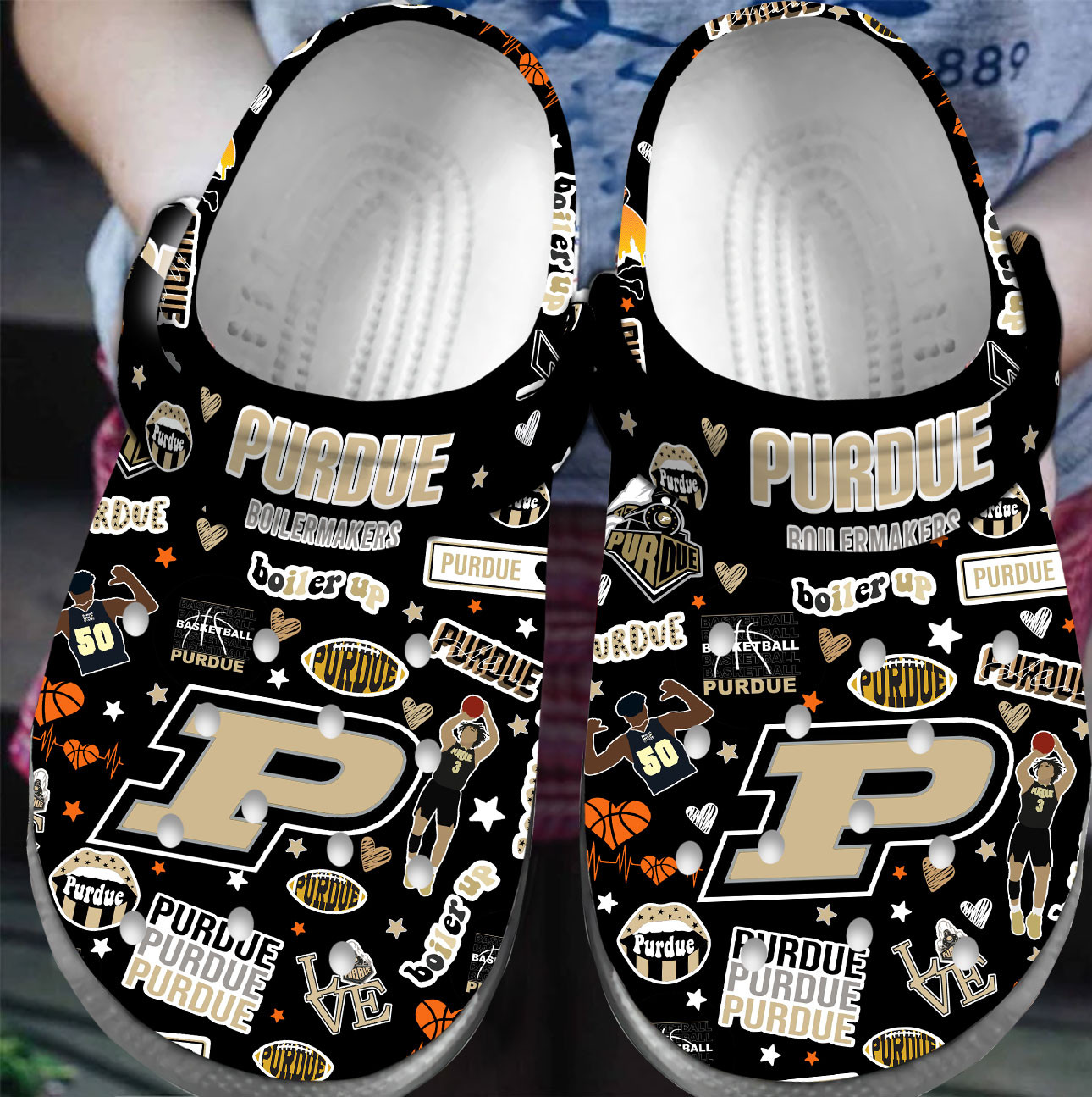 Premium Purdue Boilermakers NCAA Sport Crocss Crocband Clogs Shoes For Men Women and Kids