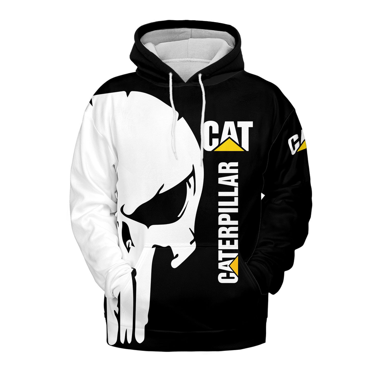 Skull Cat Caterpillar Tractor 2022 Diesel Hoodie 3D #120222Xh