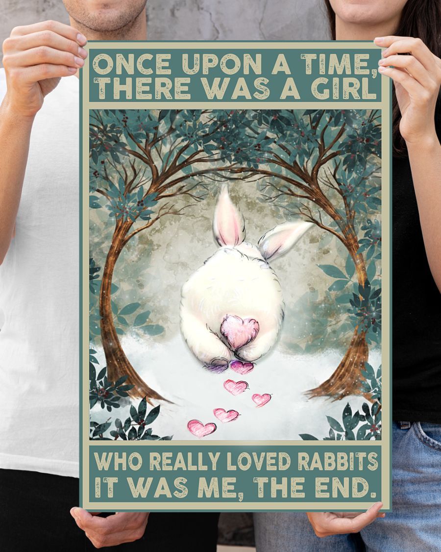 Rabbit Once Upon A Time Portrait Poster & Canvas Gift For Rabbit Lover Cute Friend Family Birthday Home Decor Wall Art Visual Art