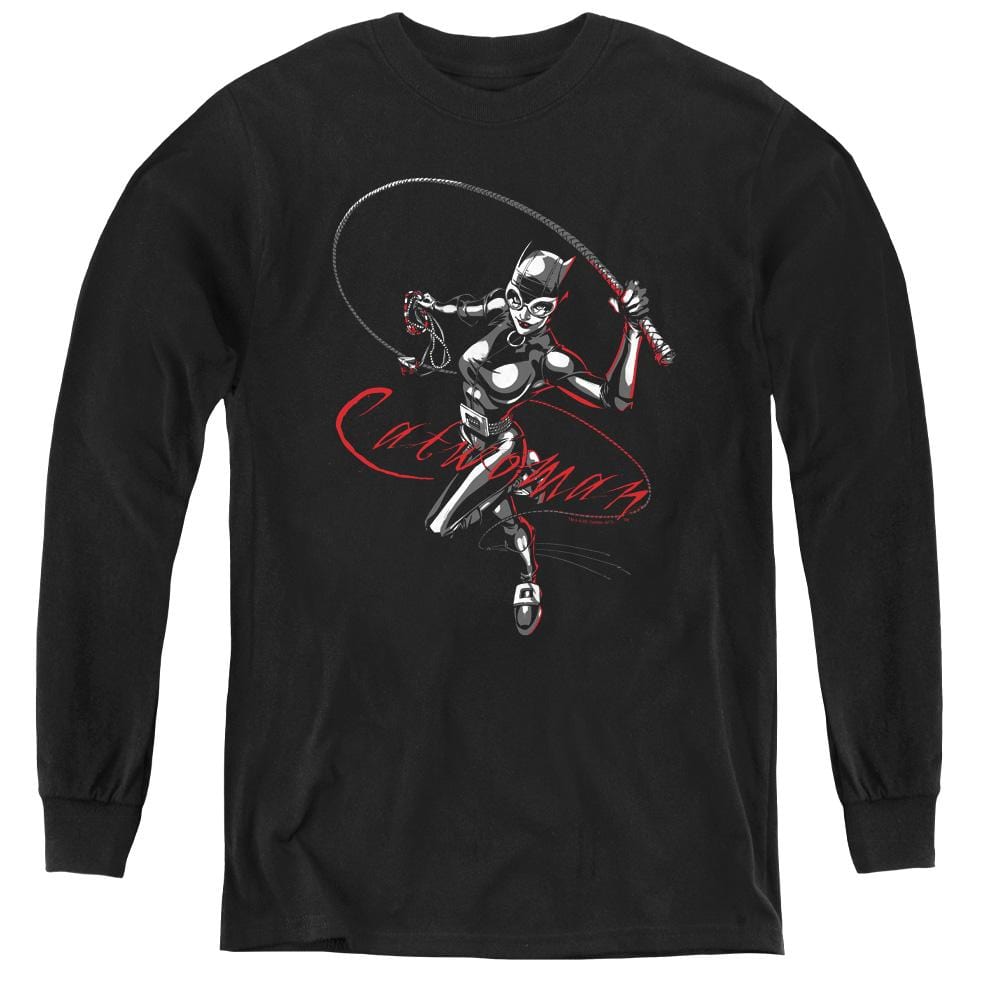 Catwoman Kitten With A Whip – Youth Long Sleeve T-Shirt