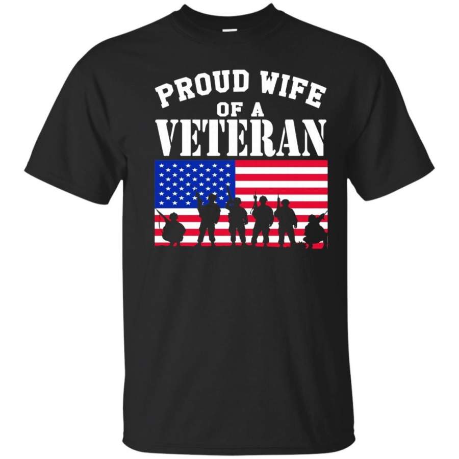 AGR Proud Wife of a Veteran USA Tshirt