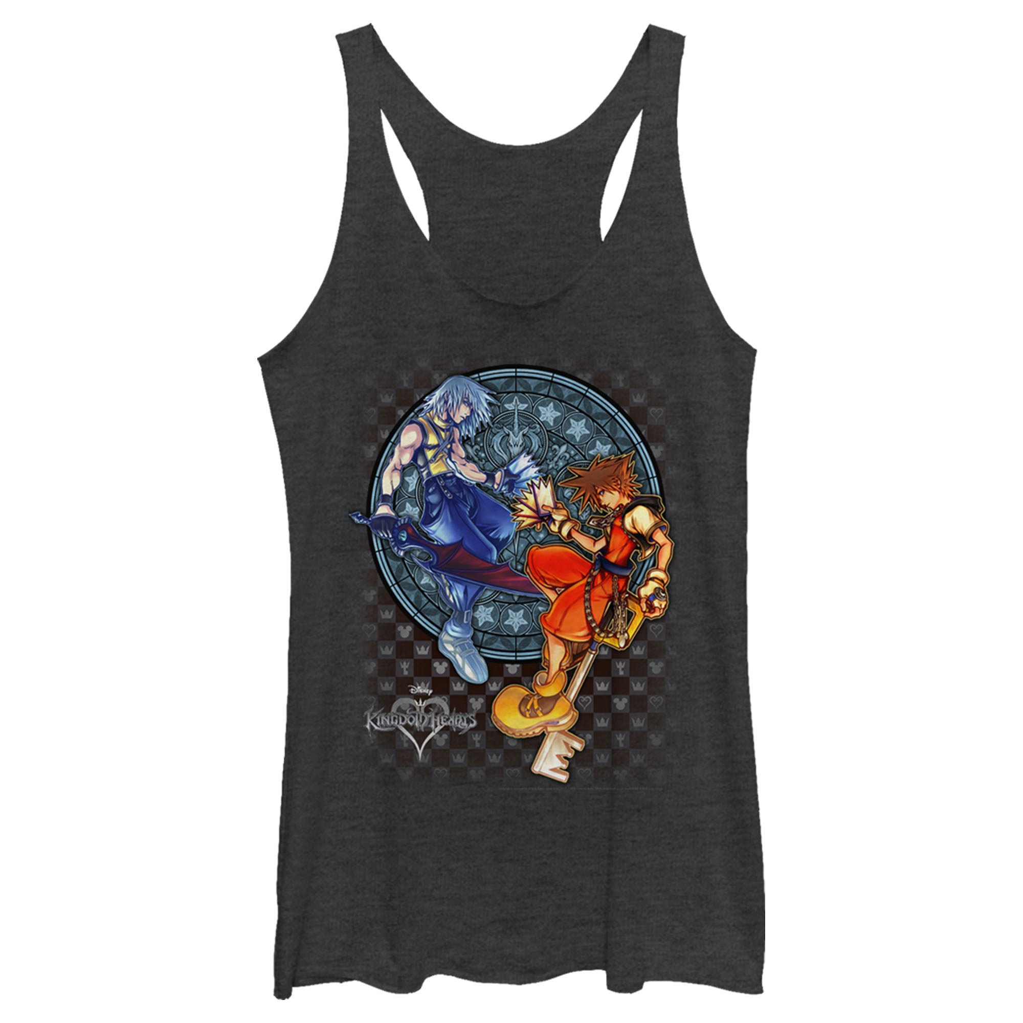 Women’S Kingdom Hearts Chain Of Memories Hero Duo Stained Glass Racerback Tank Top