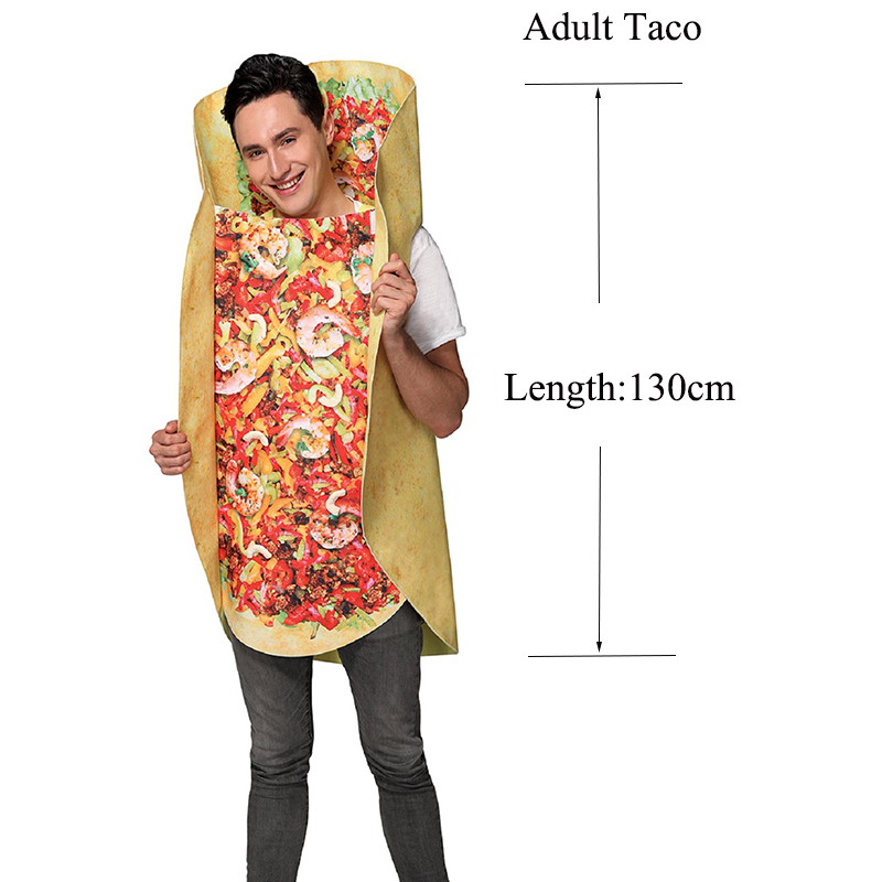 Unisex Women Men Adult Funny Food Halloween Costume Girls Boys Child Taco Time Kids Tasty Taco Costume For Family alx