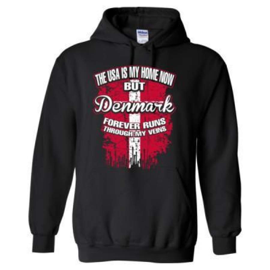 AGR The USA Is My Home Now But Denmark Forever Runs Through My Veins – Heavy Blend™ Hooded Sweatshirt