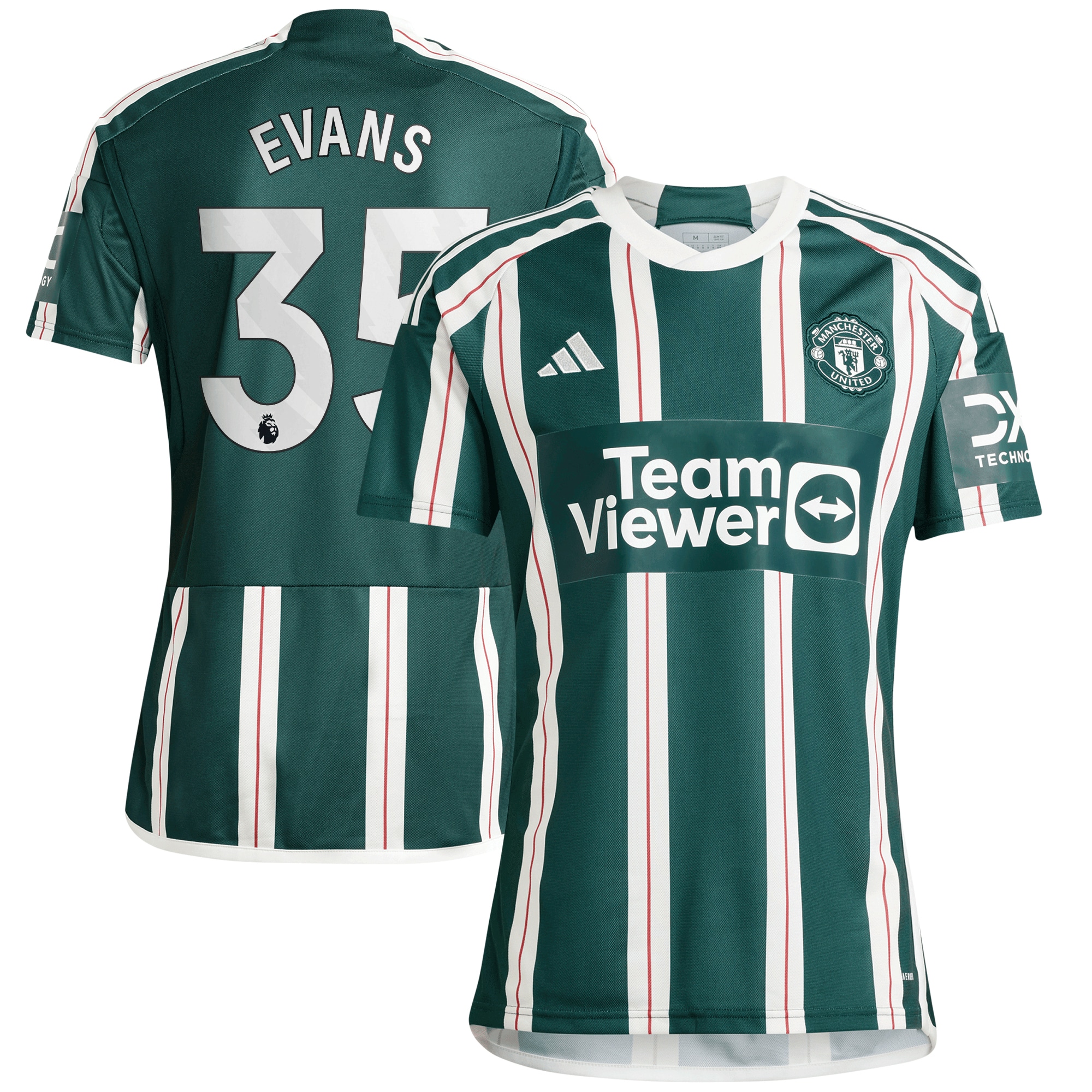 Jonny Evans Manchester United 2023/24 Away Replica Player Jersey  Green