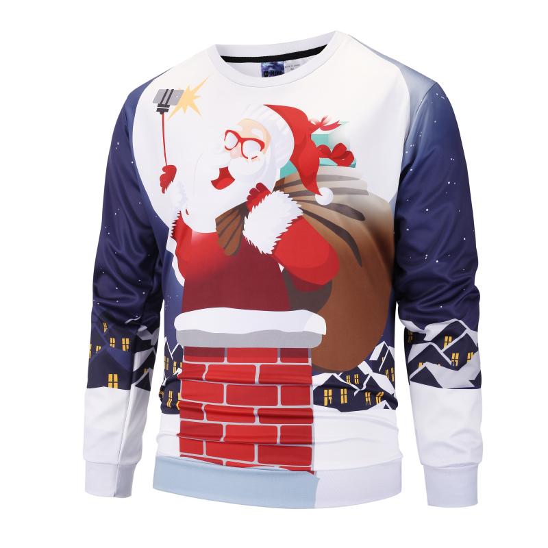 Christmas Sweatshirts – Super Cute Selfie Santa Icon 3D Sweatshirt