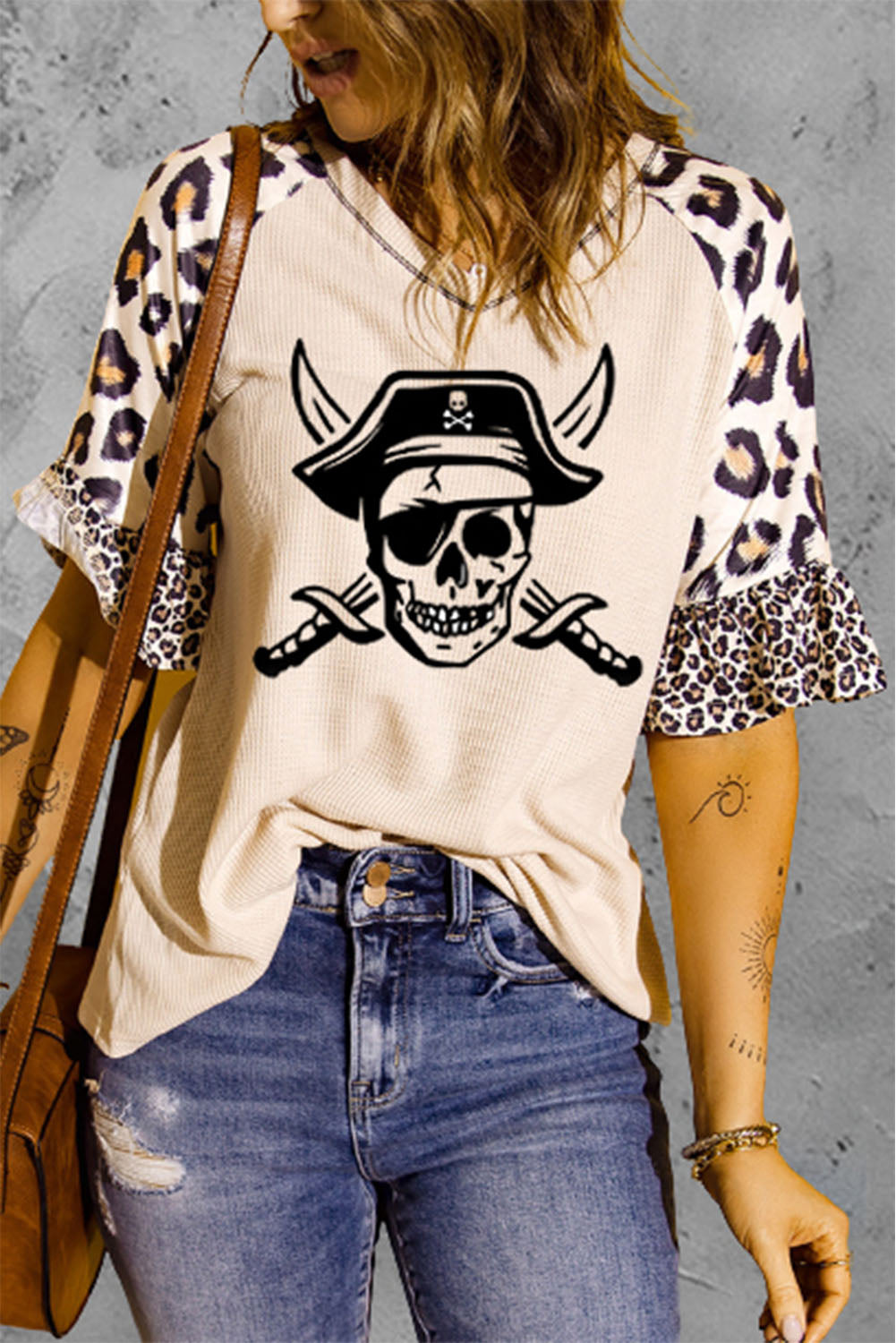 Skull Leopard Short Sleeve Tee