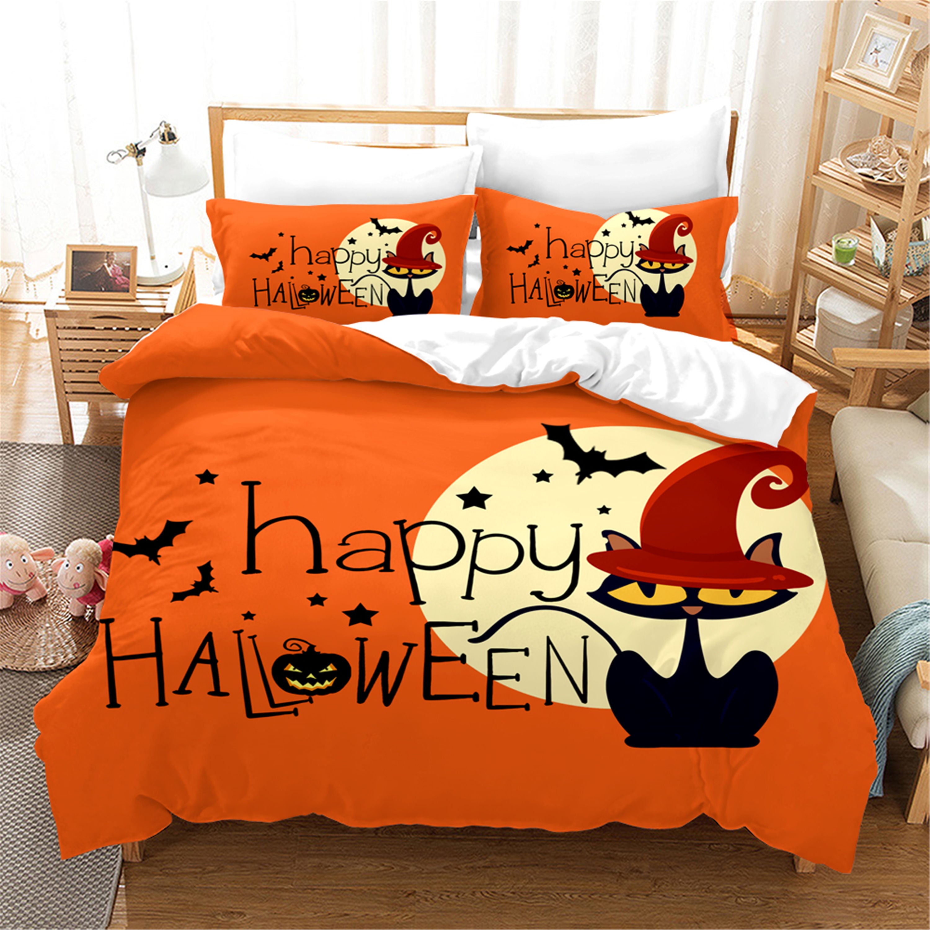 3D Cartoon Halloween Quilt Cover Set Bedding Set Duvet Cover Pillowcases Wj 1629